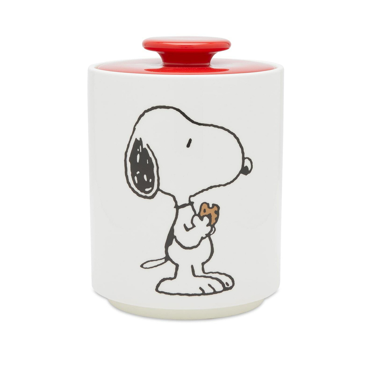Peanuts Snoopy Cookie Jar in White/Red 