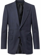 TOM FORD - Shelton Prince of Wales Checked Wool Suit Jacket - Blue