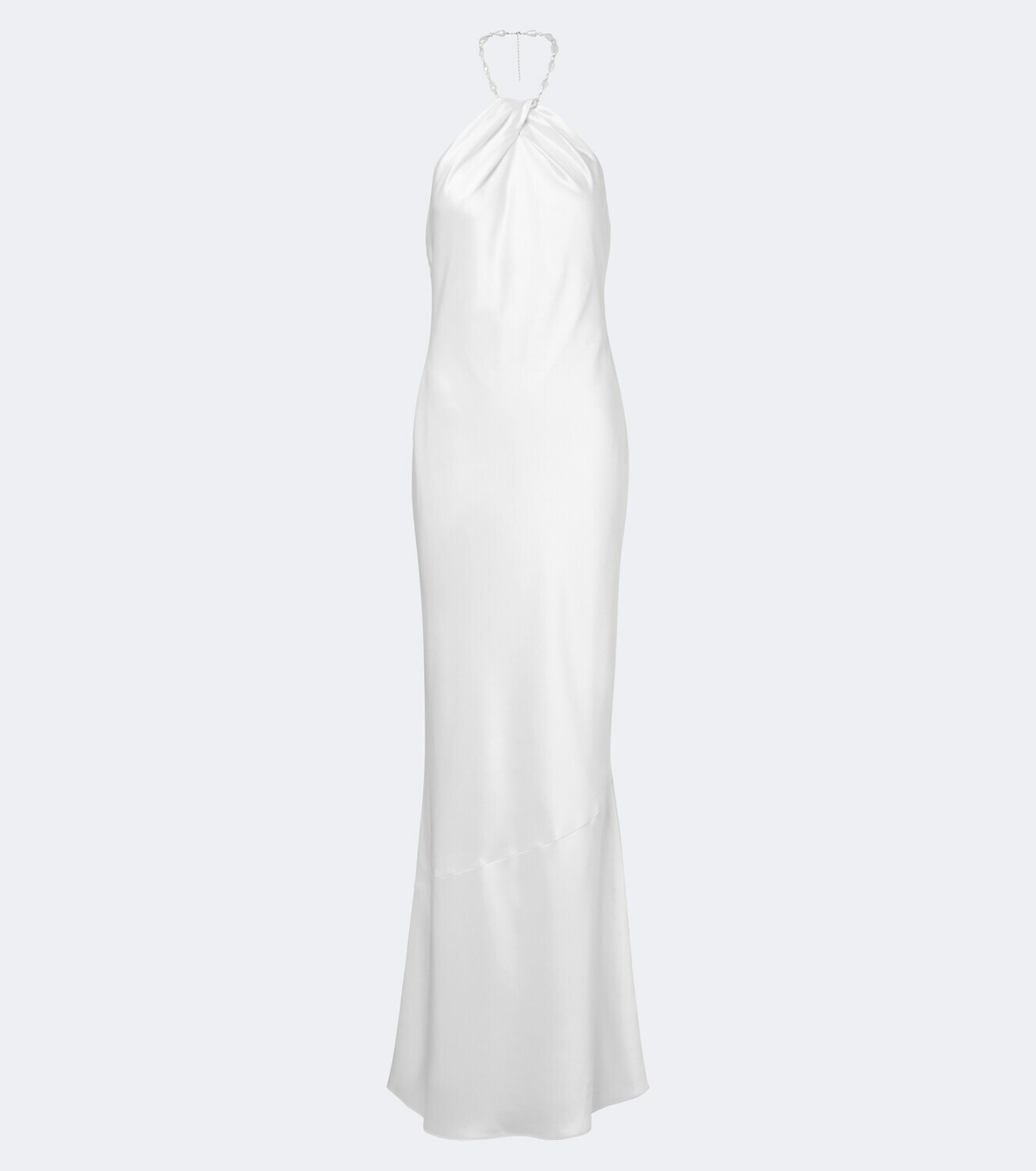 Retrofête Anat beaded halterneck satin maxi dress
