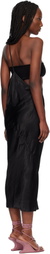 Rick Owens Black Temple Bias Strap Midi Dress