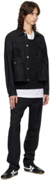 Black Comme des Garçons Black Pinstripe Trucker Jacket