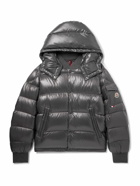 Moncler - Maljasset Slim-Fit Quilted Lacquered-Nylon Hooded Down Jacket - Gray