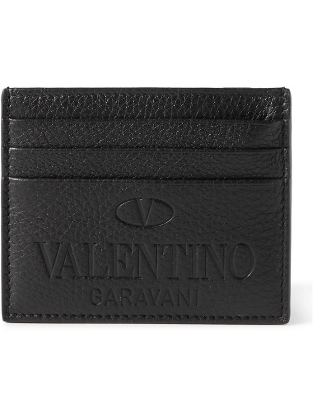 Photo: VALENTINO - Valentino Garavani Logo-Debossed Full-Grain Leather Cardholder