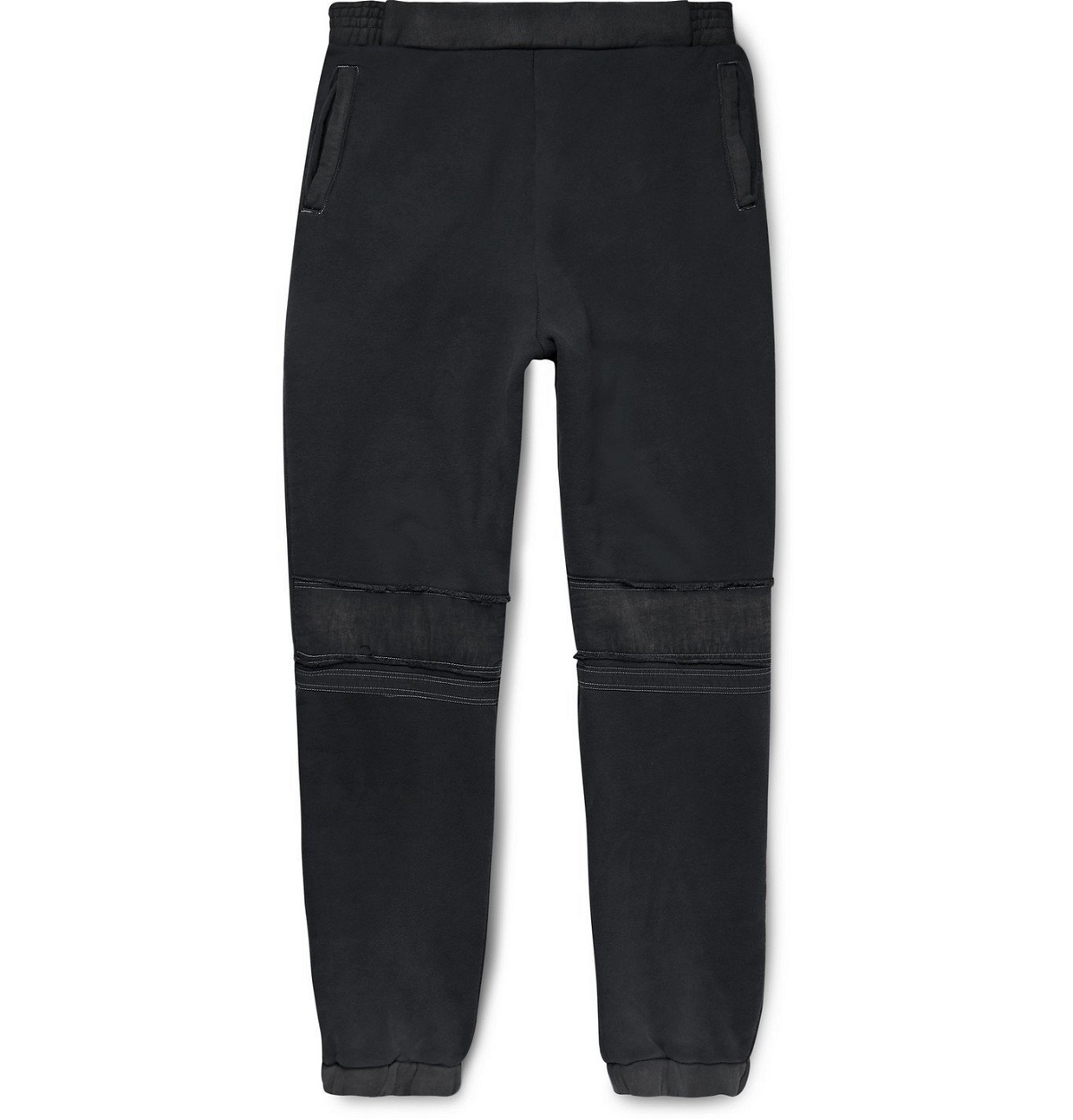 Photo: AMBUSH® - Distressed Loopback Cotton-Jersey Sweatpants - Black