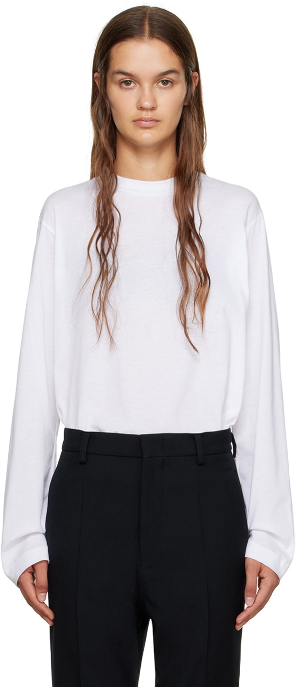 Sofie D'Hoore White Crewneck Long Sleeve T-Shirt