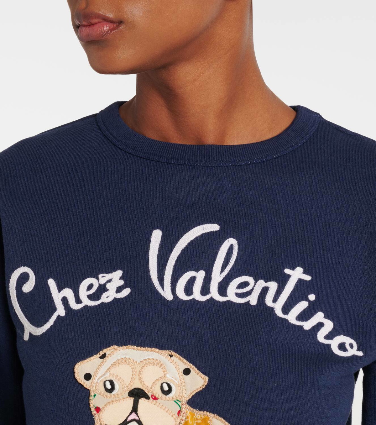 Valentino Embroidered cotton jersey sweatshirt