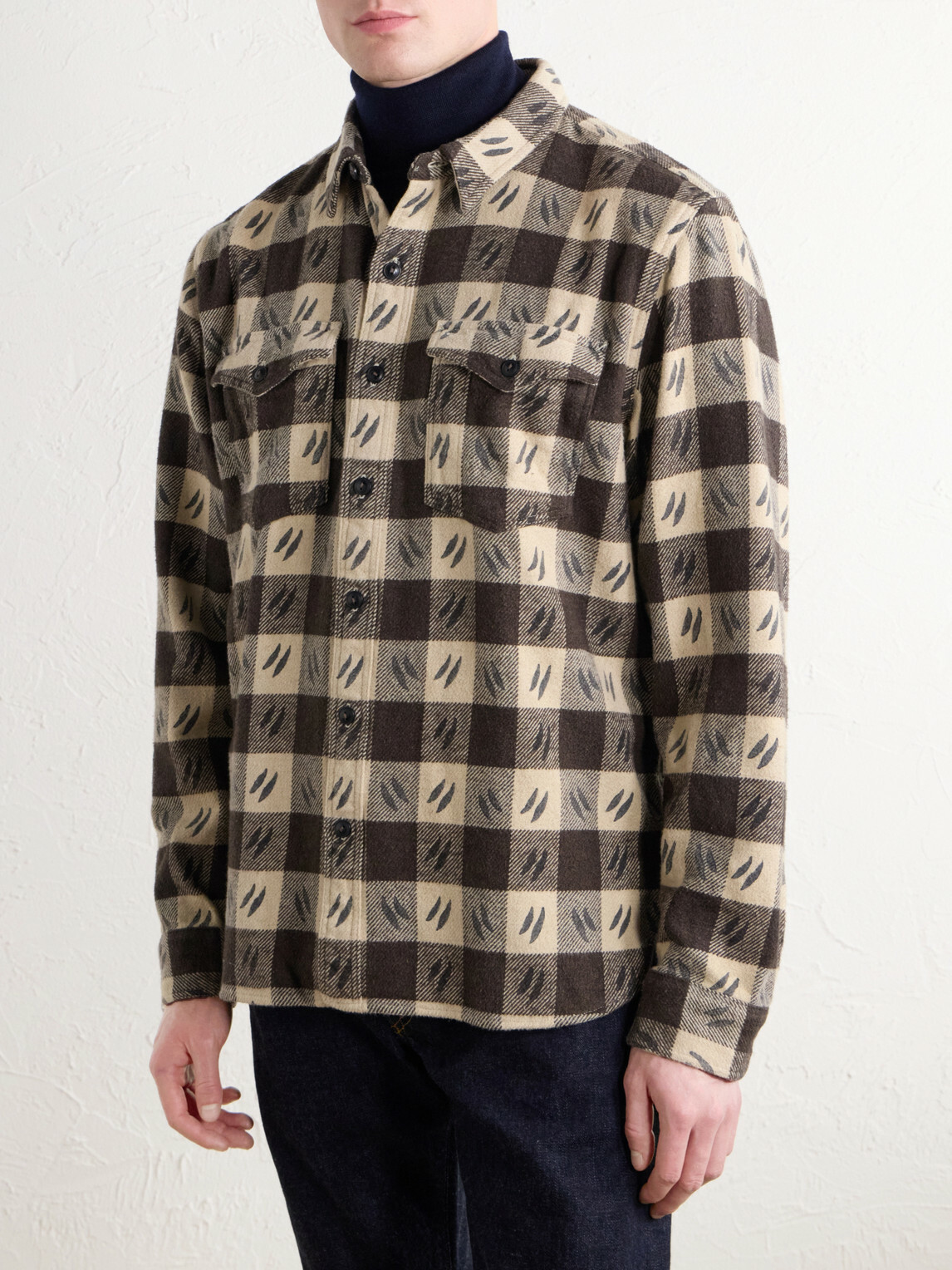 RRL - Checked Brushed Cotton-Twill Shirt - Brown