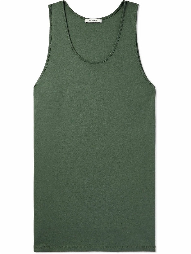 Photo: LEMAIRE - Slim-Fit Cotton-Jersey Tank - Green