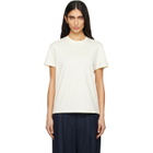 Moncler Off-White Embroidered Tonal Logo Cotton T-shirt