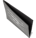Thom Browne - Logo-Print Pebble-Grain Leather Cardholder - Gray