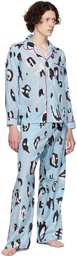 Charles Jeffrey Loverboy Blue Silk Pyjama Shirt