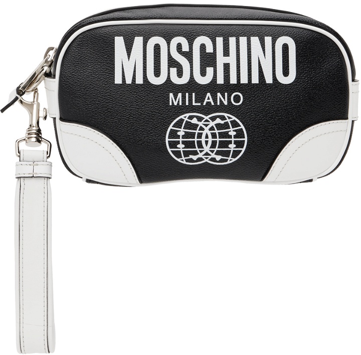 Photo: Moschino Black Double Smiley Leather Pouch