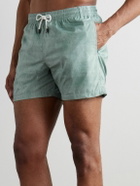 Canali - Straight-Leg Mid-Length Printed Swim Shorts - Blue