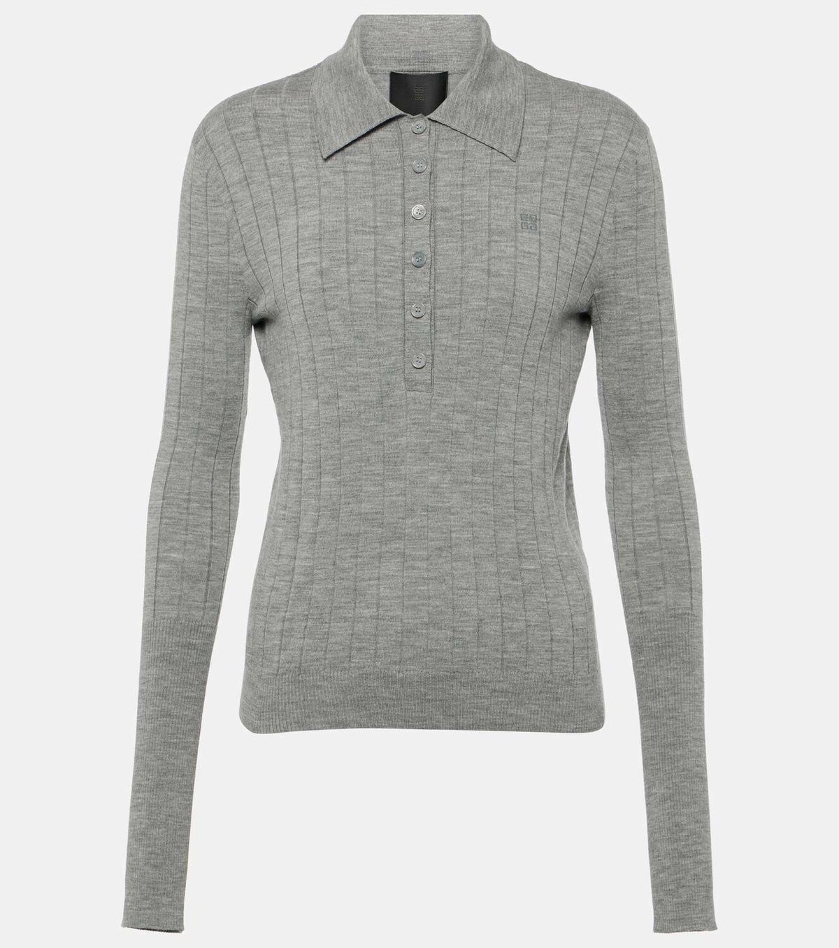 Givenchy Ribbed-knit wool-blend polo sweater Givenchy