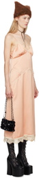 Anna Sui Pink Lace Trim Midi Dress