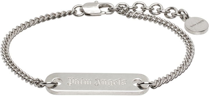 Photo: Palm Angels Silver Logo Plate Bracelet