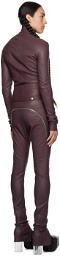 Rick Owens Purple Gary Leather Jumpsuit