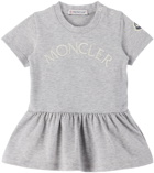 Moncler Enfant Baby Gray Embroidered Dress