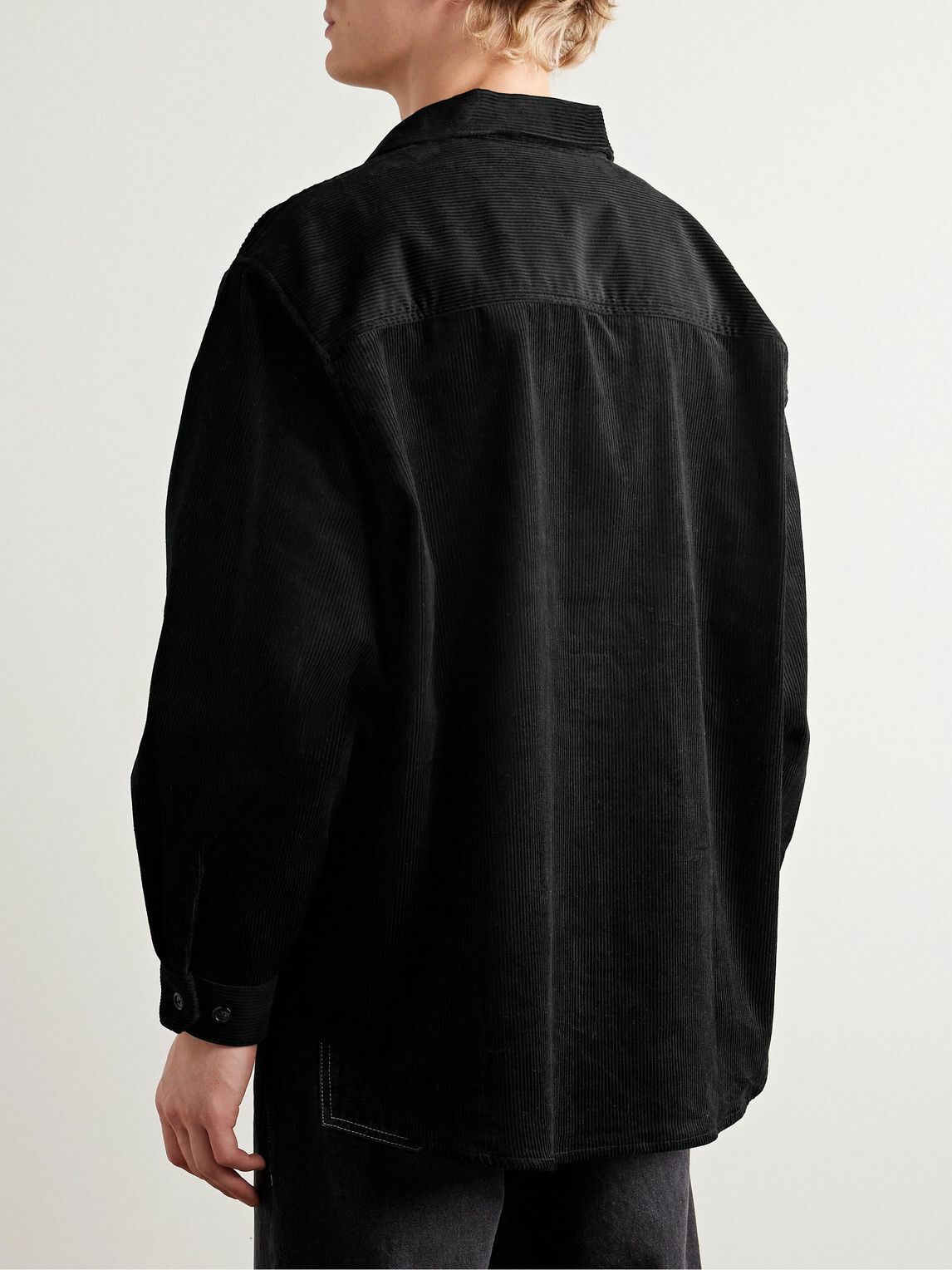 WTAPS - Logo-Appliquéd Cotton-Corduroy Shirt - Black WTAPS