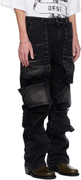 Y/Project Black Velcro Multi Panel Jeans