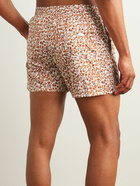 Canali - Straight-Leg Mid-Length Printed Swim Shorts - Orange