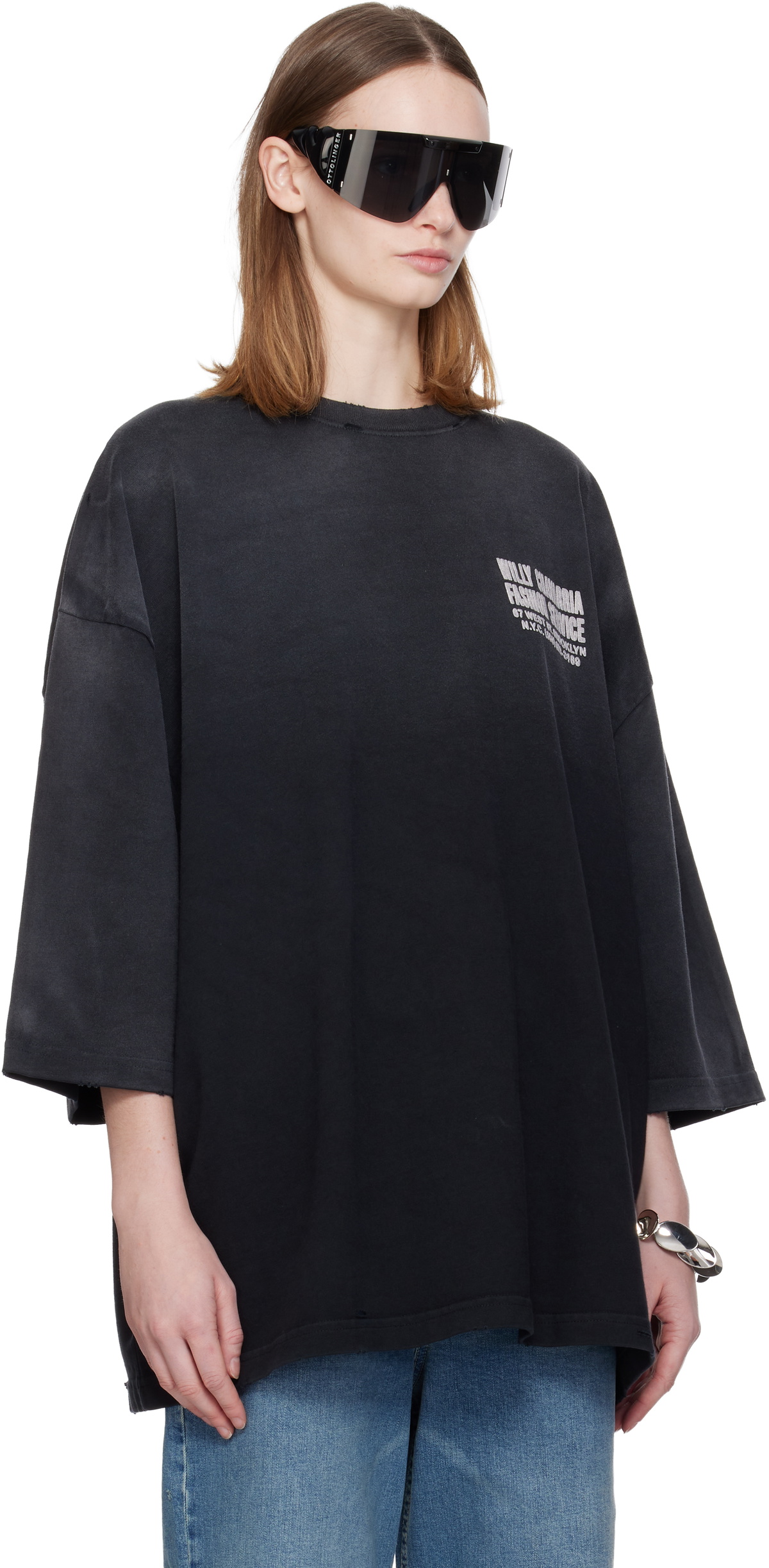 WILLY CHAVARRIA Black 'Fashion Services' Buffalo T-shirt
