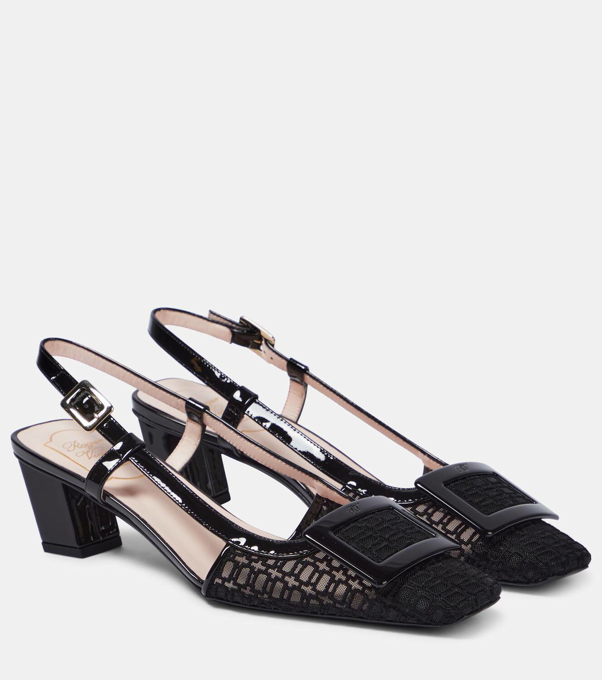 パンプス Roger Vivier Slingback Mesh Pumps Roger Vivier Belle Vivier mesh and leather slingback pumps
