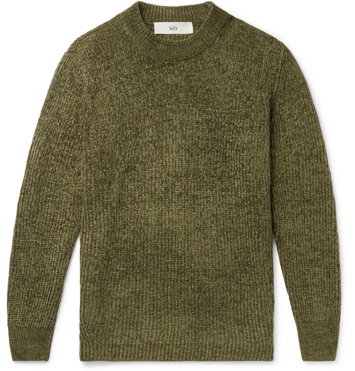 Photo: Séfr - Leth Ribbed-Knit Sweater - Green