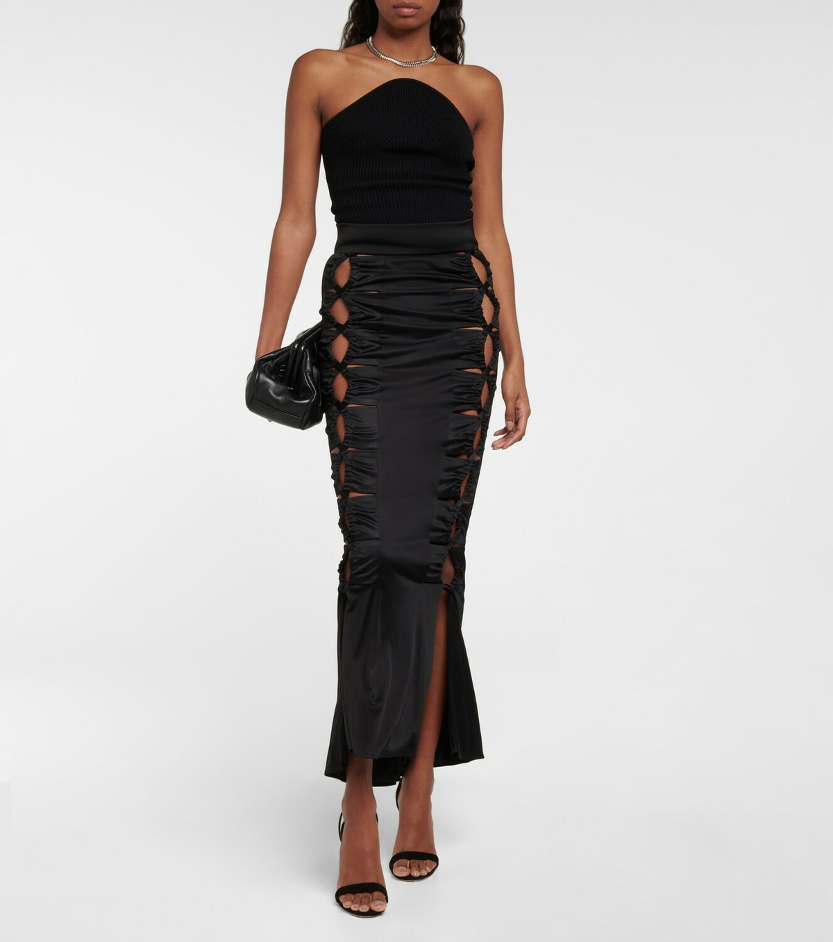 Galvan Vertebrae cutout midi skirt