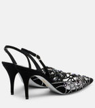 Rene Caovilla Embellished suede slingback pumps