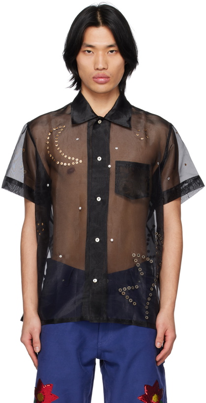 Photo: Sky High Farm Workwear Black Constellation Shirt