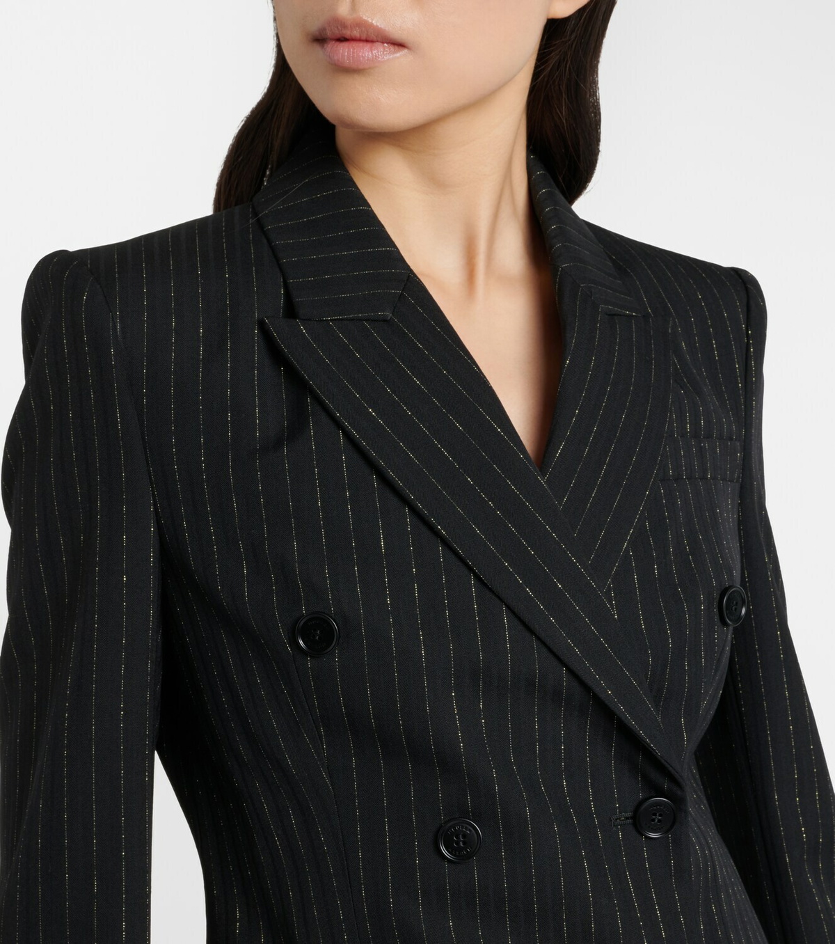 McQueen Pinstripe double-breasted wool blazer