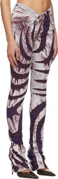 Masha Popova Purple & White V Cut Skinny Jeans