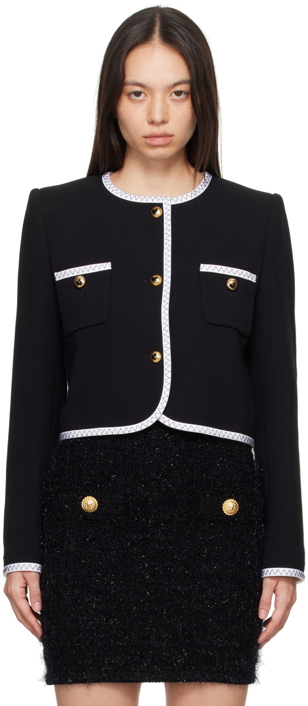 【関税込み】Moschino ブラック Heart Buttons レザージャケット Black Gold Heart Buttons Jacket by Moschino on Sale