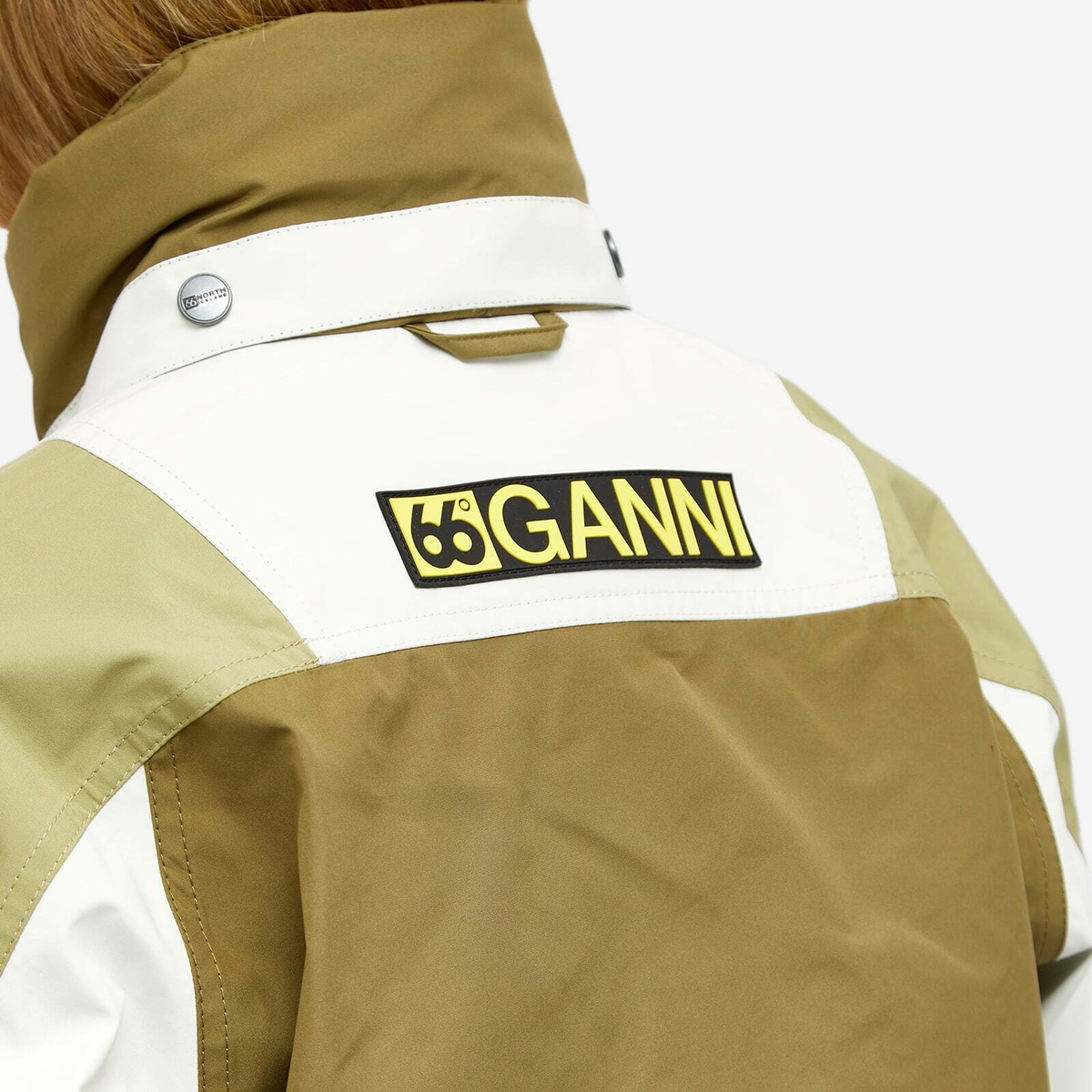 66° North Women's x GANNI Kria Long Coat in Marine Olive