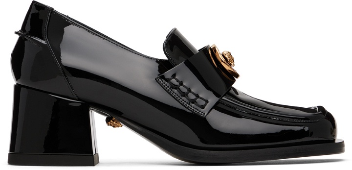 Photo: Versace Black Alia Patent Loafer Heels