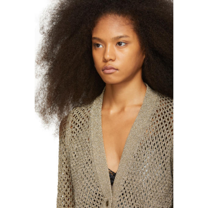 Marc Jacobs Gold Open Knit Cardigan