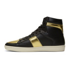 Saint Laurent Black and Gold SL/10 High-Top Sneakers