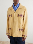 Kartik Research - Jaisalmer Embroidered Linen Jacket - Yellow