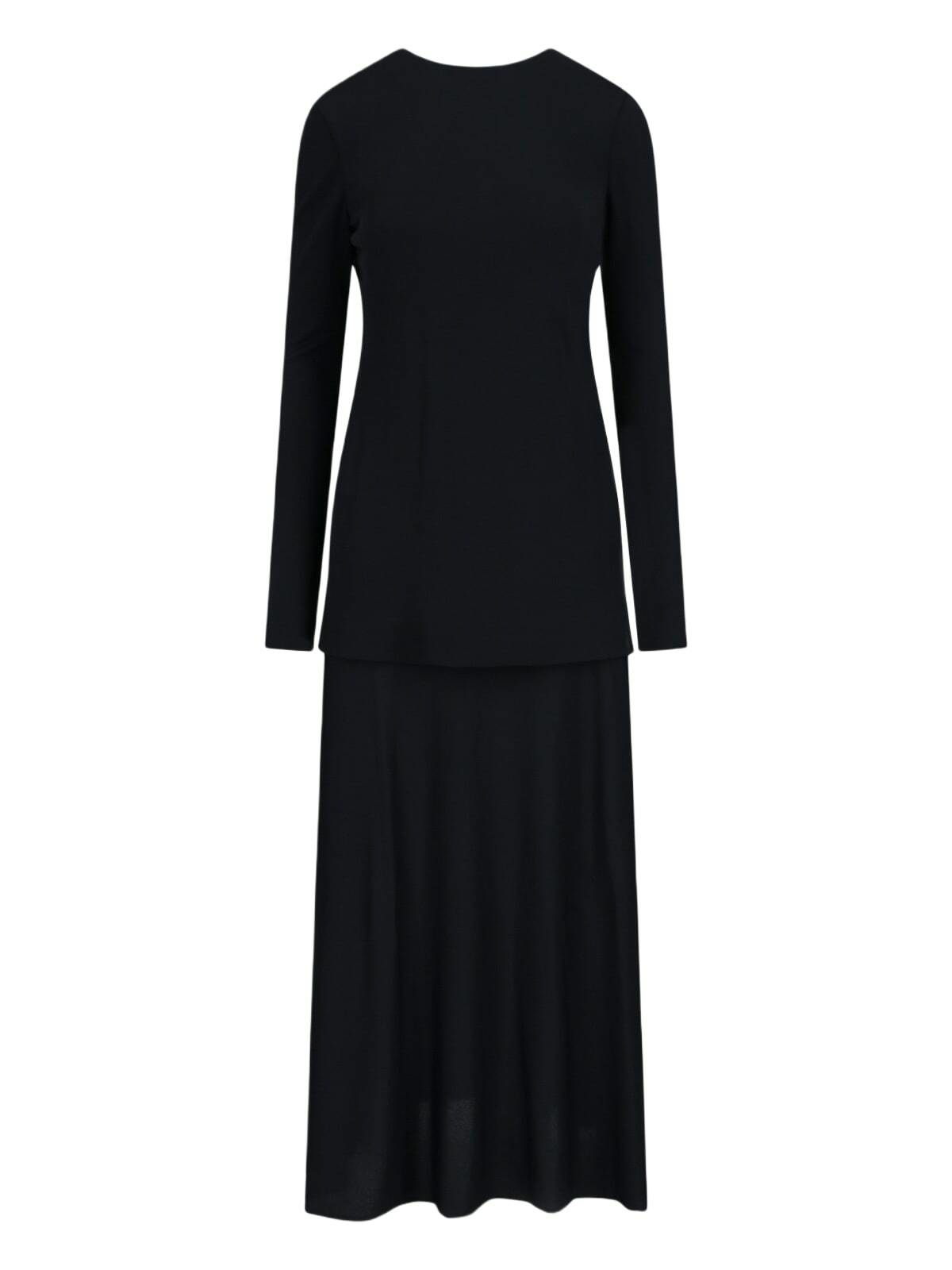 ワンピース Jil Sander Long Black Alpaca Turtleneck Dress Jil Sander LONG BLACK ALPACA TURTLENECK DRESS | netdressed