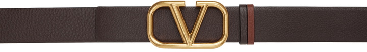 Photo: Valentino Garavani Reversible Brown & Tan VLogo Belt