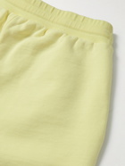 AMI PARIS - Straight-Leg Logo-Embroidered Organic Cotton-Jersey Drawstring Shorts - Yellow
