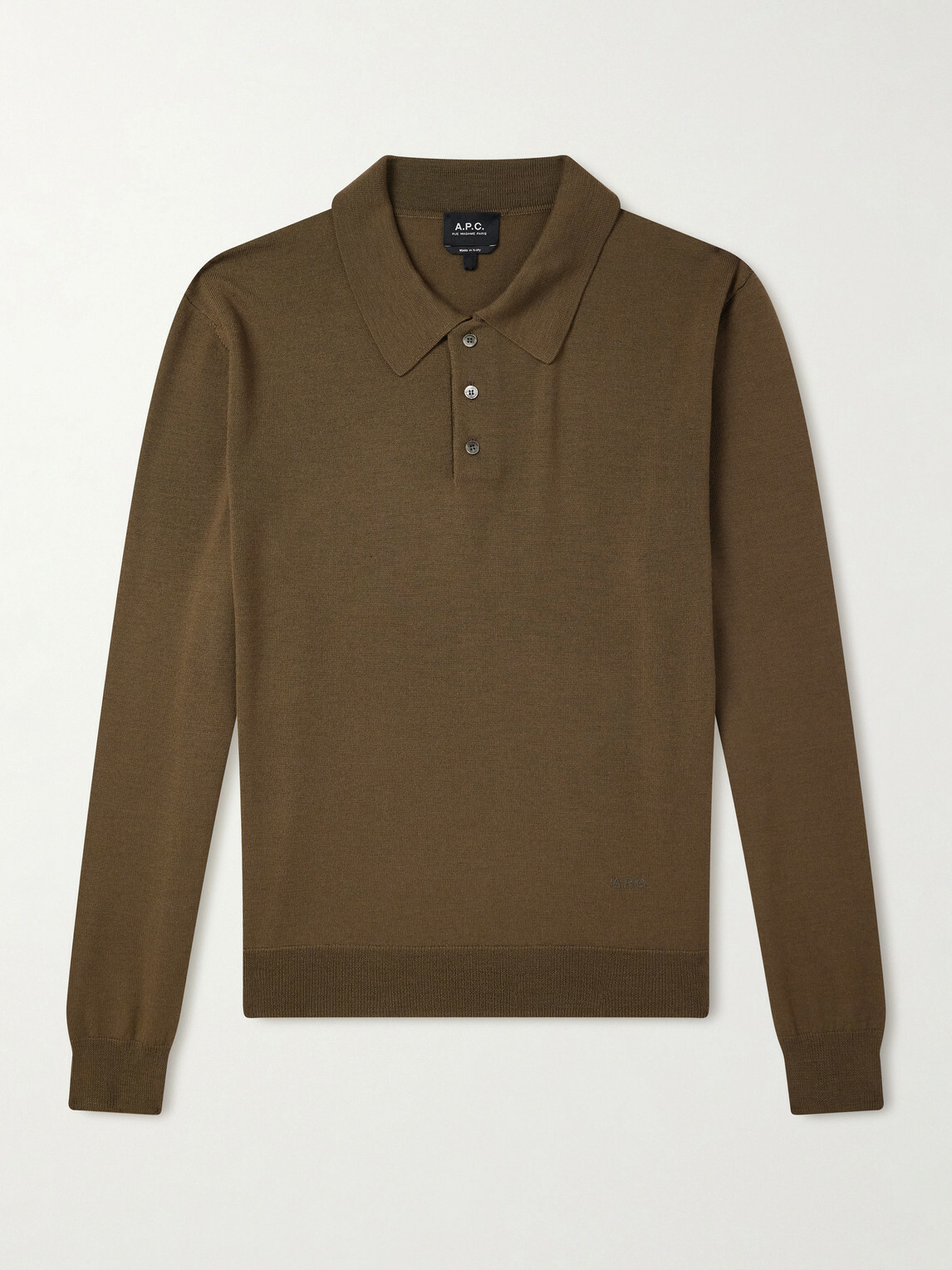 A.P.C. - Riou Virgin Wool Polo Shirt - Green