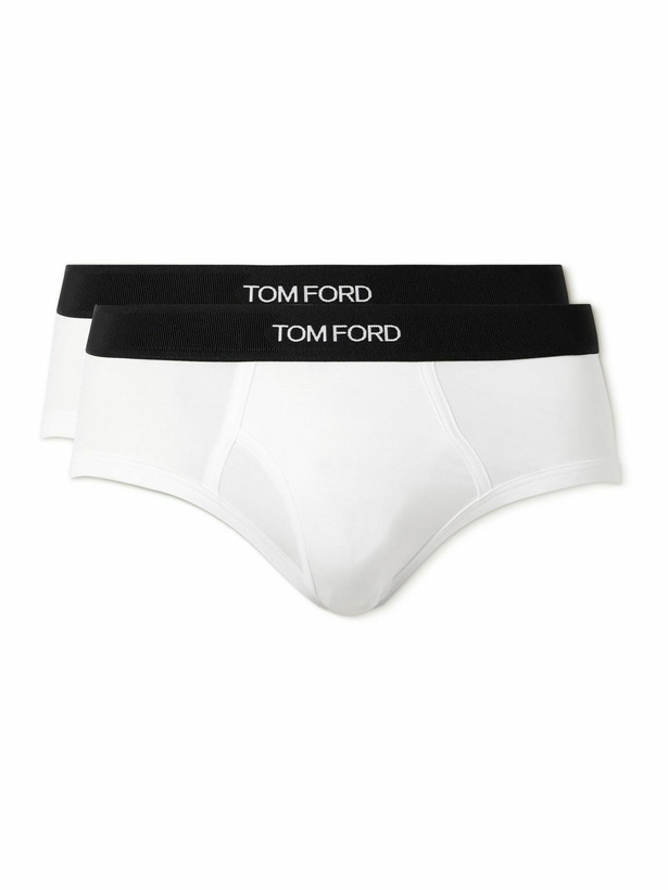 Photo: TOM FORD - Two-Pack Strech-Cotton and Modal-Blend Briefs - White