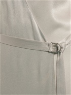 BLUMARINE - Silk Satin Blend Belted Midi Dress