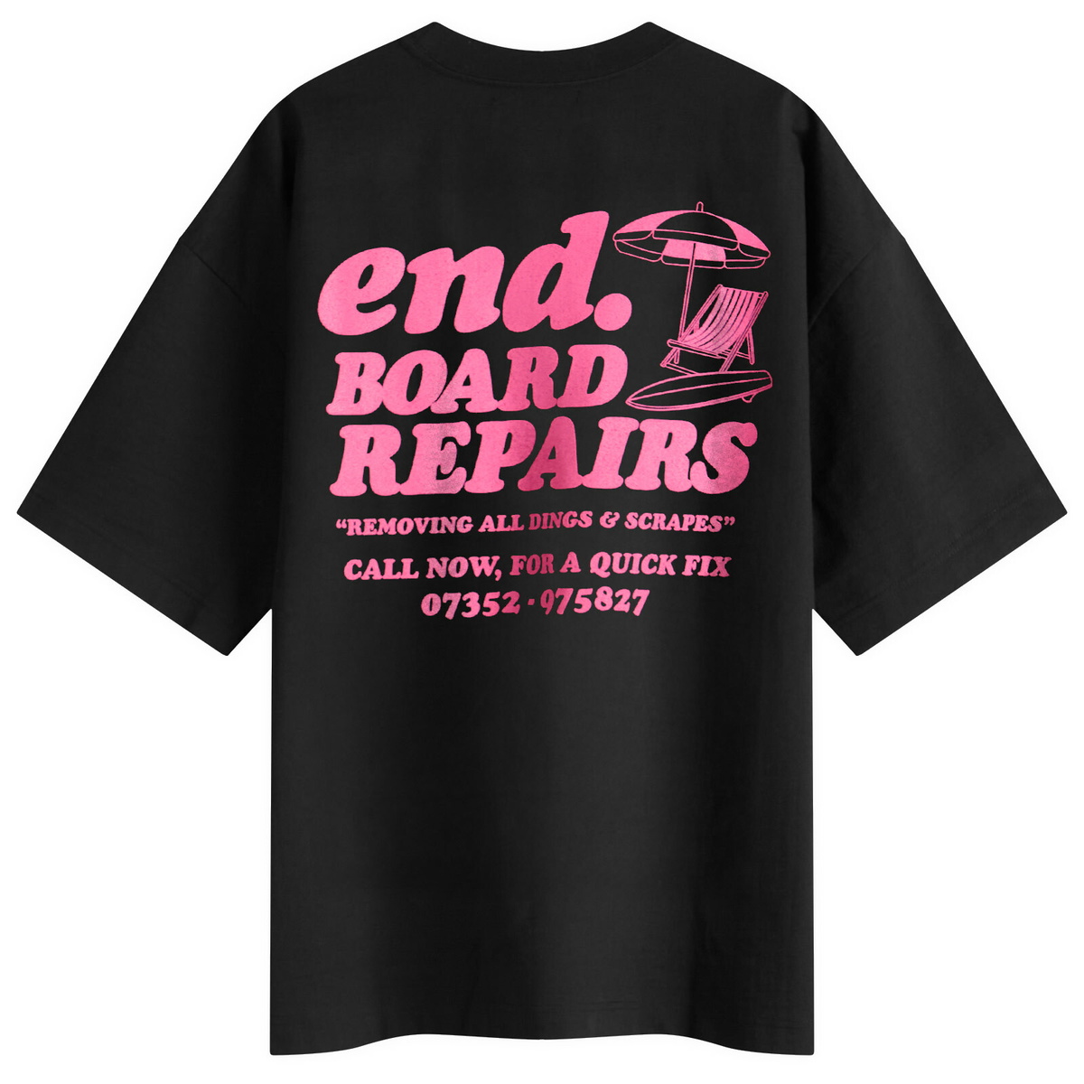 END. Coastal Board Repairs T-Shirt in Black