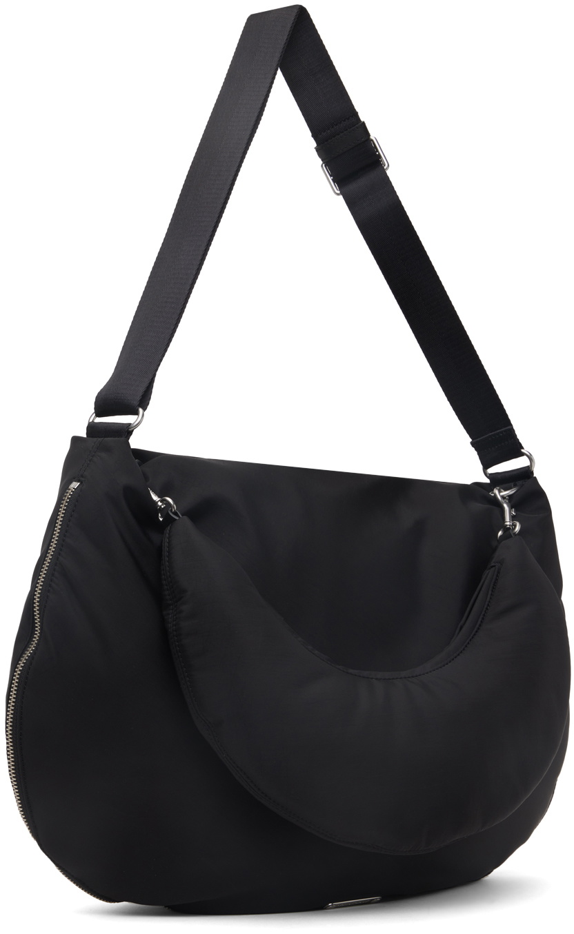 バッグ helmut lang bag HELMUT LANG BLACK LINEN & LEATHER BAG
