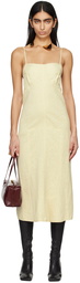 Jil Sander Yellow Square Neck Midi Dress