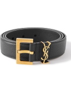 SAINT LAURENT - 3cm Full-Grain Leather Belt - Black