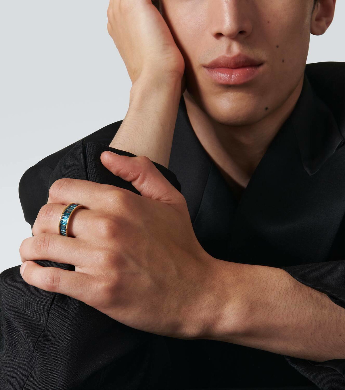 Octavia Elizabeth 18kt gold ring with with topazes